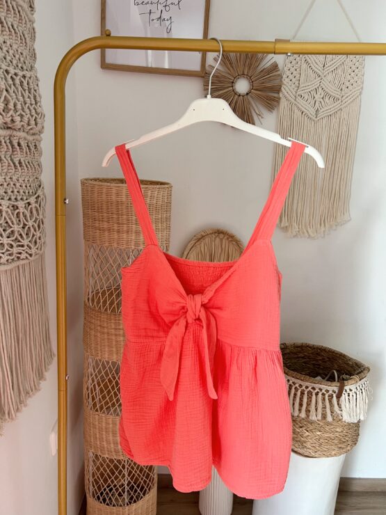 Community Kollektion: 0128 Musselin Top mit Knoten – Bild 3
