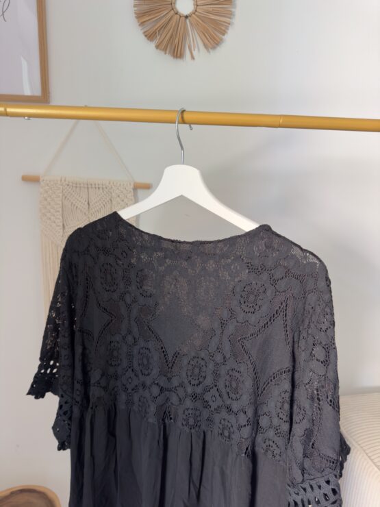 PS0013 PLUS SIZE Boho Tunikakleid in schwarz und khaki - Image 3