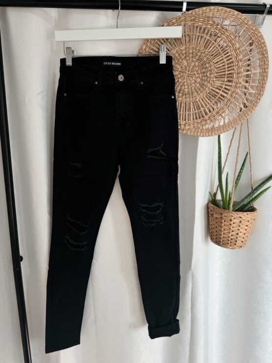 Skinny Jeans destroyed black – Bild 2