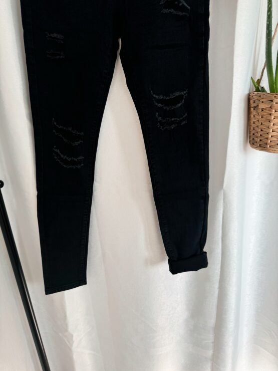 Skinny Jeans destroyed black – Bild 4