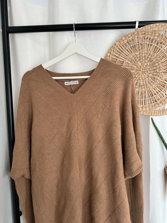 Pullover Kleid 0190 in grau, pink, Khaki , camel , weiß
