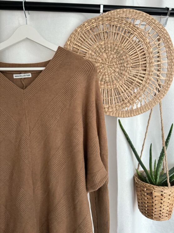 Pullover Kleid 0190 in grau, pink, Khaki , camel , weiß - Image 2