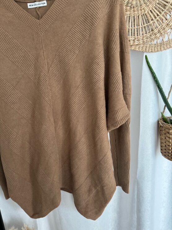 Pullover Kleid 0190 in grau, pink, Khaki , camel , weiß - Image 3