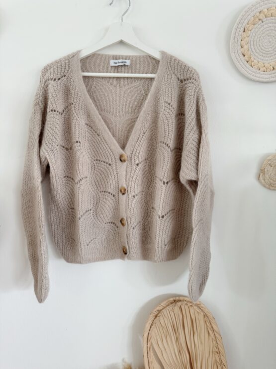 0219 Cardigan in beige, braun, weinrot & khaki - Image 3