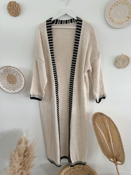 0217 Cardigan in beige, schwarz, grau – Bild 9