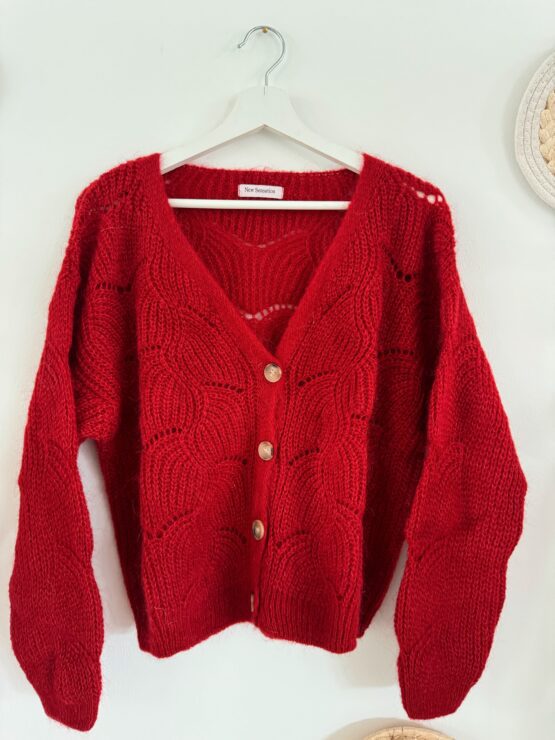 0219 Cardigan in beige, braun, weinrot & khaki - Image 6