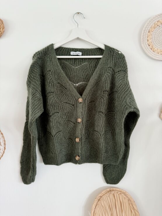 0219 Cardigan in beige, braun, weinrot & khaki - Image 8