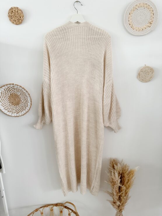 0198 Cardigan in beige, lila & schwarz – Bild 7