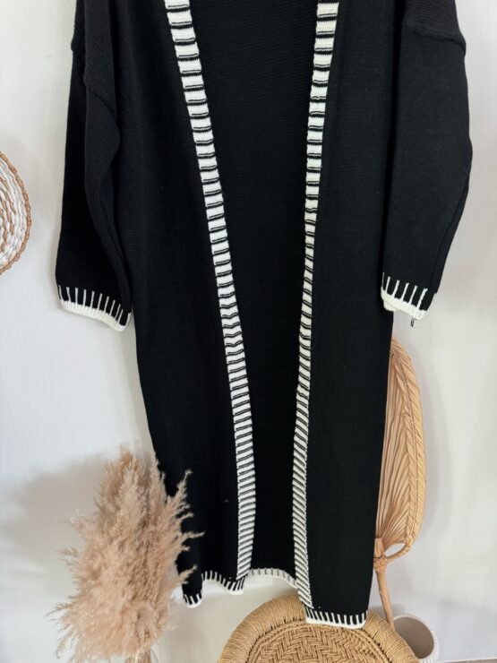 0217 Cardigan in beige, schwarz, grau – Bild 2