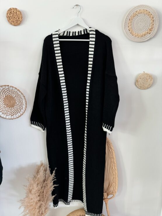 0217 Cardigan in beige, schwarz, grau – Bild 3