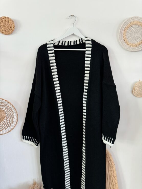 0217 Cardigan in beige, schwarz, grau – Bild 4