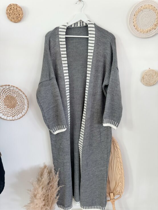 0217 Cardigan in beige, schwarz, grau – Bild 7