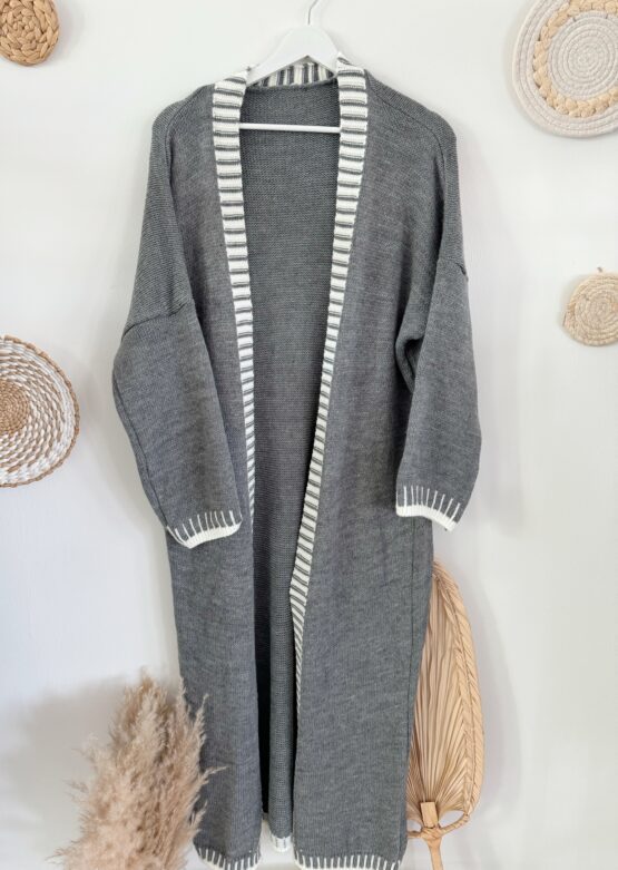 0217 Cardigan in beige, schwarz, grau – Bild 8