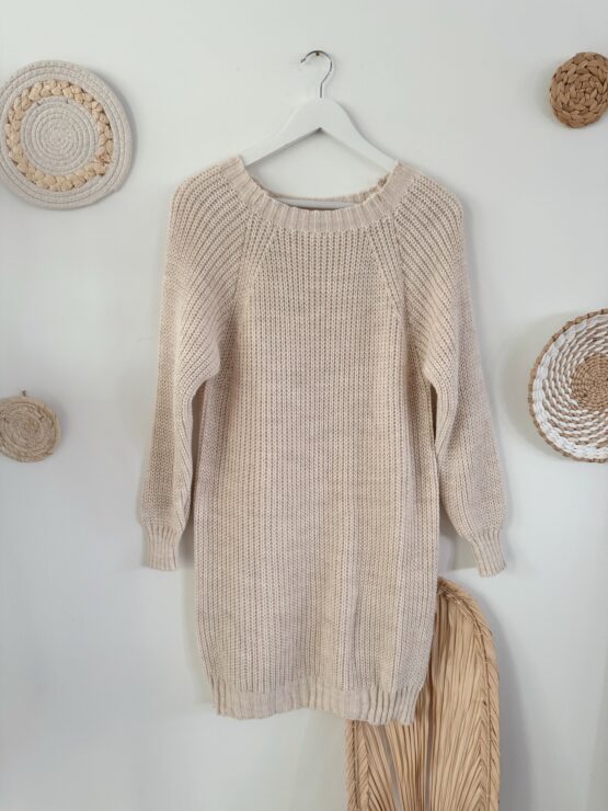 0261 Pulloverkleid in beige, khaki, grau und schwarz - Image 4