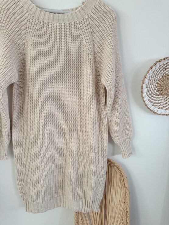 0261 Pulloverkleid in beige, khaki, grau und schwarz - Image 7