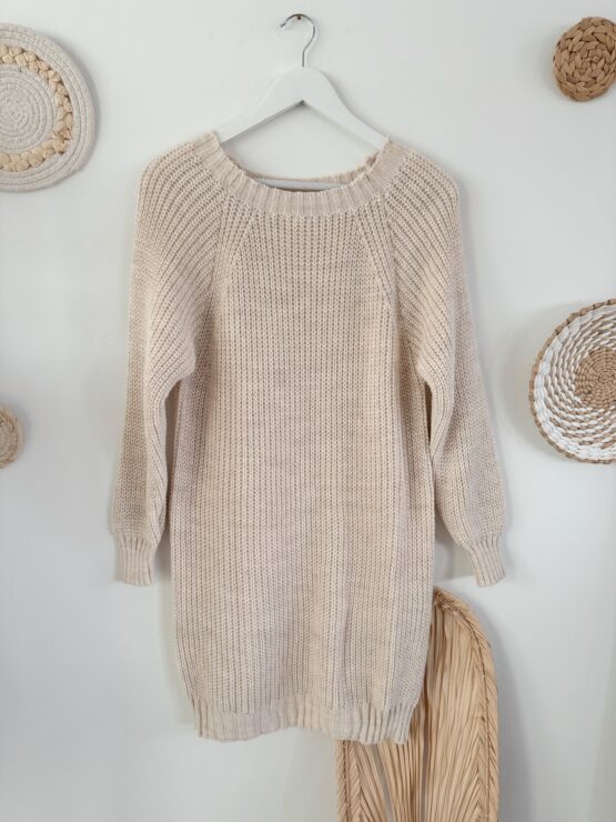 0261 Pulloverkleid in beige, khaki, grau und schwarz - Image 8