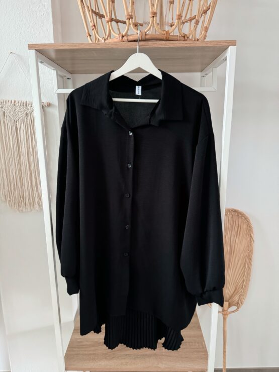 0273 Oversized Bluse mit Plissee Details in vielen Farben – Bild 15