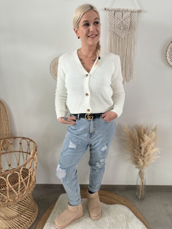 0272 Cardigan mit gewaffelter Oberfläche in vielen Farben - Image 3