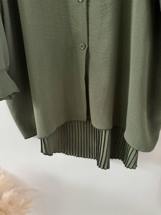 0273 Oversized Bluse mit Plissee Details in vielen Farben – Bild 5
