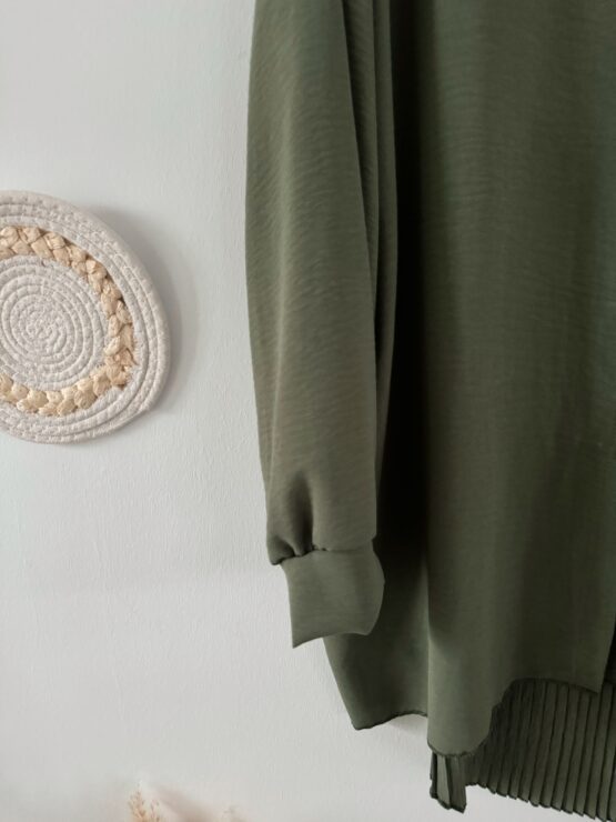 0273 Oversized Bluse mit Plissee Details in vielen Farben – Bild 6