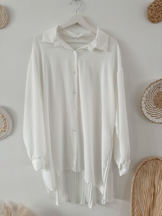 0273 Oversized Bluse mit Plissee Details in vielen Farben – Bild 11