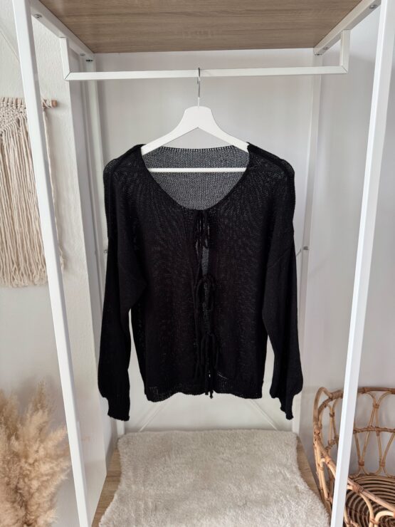 0290 leichter Strick-Cardigan – in beige, rosa, khaki, schwarz - Image 4