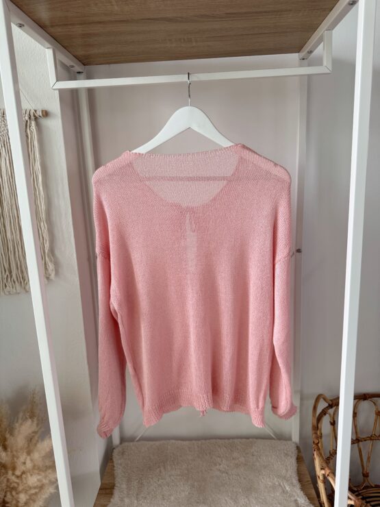 0290 leichter Strick-Cardigan – in beige, rosa, khaki, schwarz - Image 7