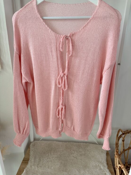0290 leichter Strick-Cardigan – in beige, rosa, khaki, schwarz - Image 10