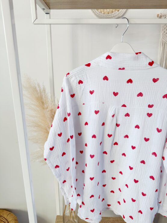 0313 Verspielte Musselin Herzchen-Bluse – Liebe auf den ersten Blick! - Image 2