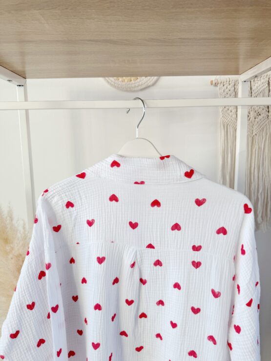 0313 Verspielte Musselin Herzchen-Bluse – Liebe auf den ersten Blick! - Image 4