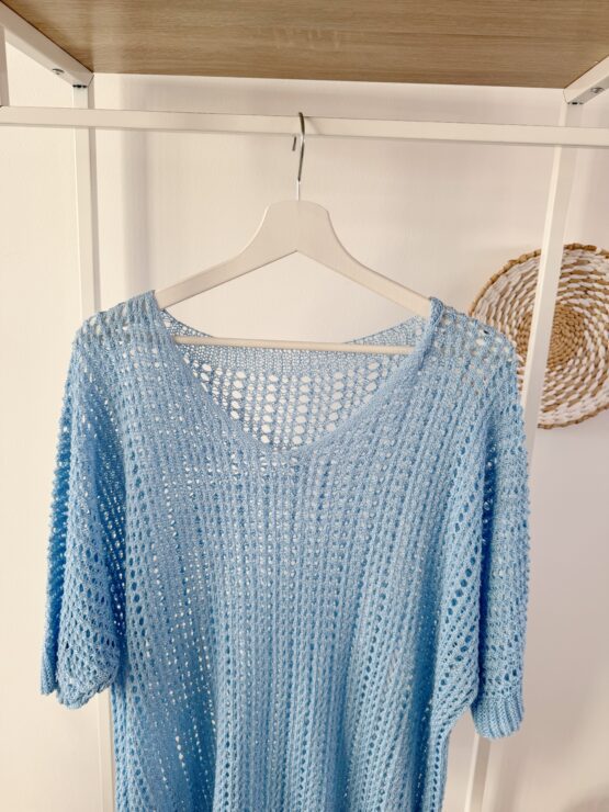 0345 ✨ Häkelpullover mit V-Ausschnitt – luftig, locker & so charmant ✨ – Bild 7