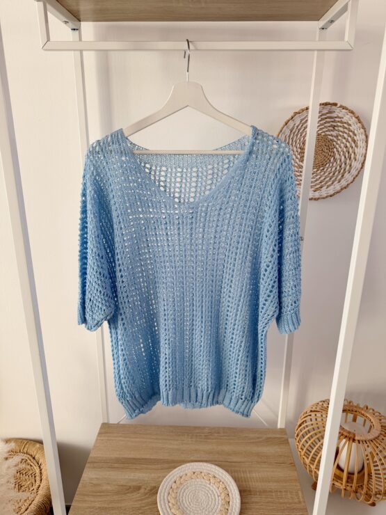0345 ✨ Häkelpullover mit V-Ausschnitt – luftig, locker & so charmant ✨ – Bild 6