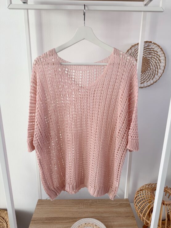 0345 ✨ Häkelpullover mit V-Ausschnitt – luftig, locker & so charmant ✨ – Bild 4