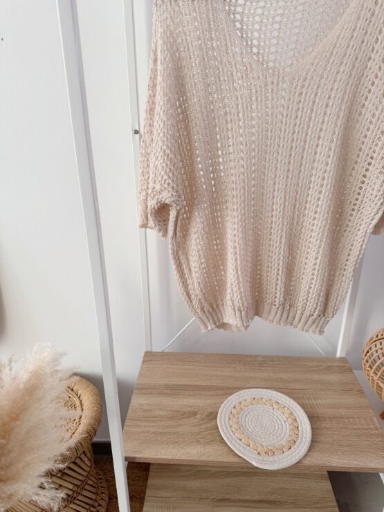 0345 ✨ Häkelpullover mit V-Ausschnitt – luftig, locker & so charmant ✨ – Bild 3