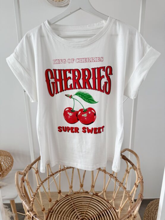 363 T-Shirt „CHERRIES – Super Sweet“ in weiß und grau - Image 6