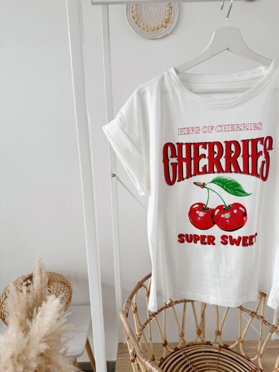 363 T-Shirt „CHERRIES – Super Sweet“ in weiß und grau - Image 7