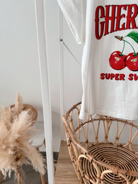 363 T-Shirt „CHERRIES – Super Sweet“ in weiß und grau - Image 9