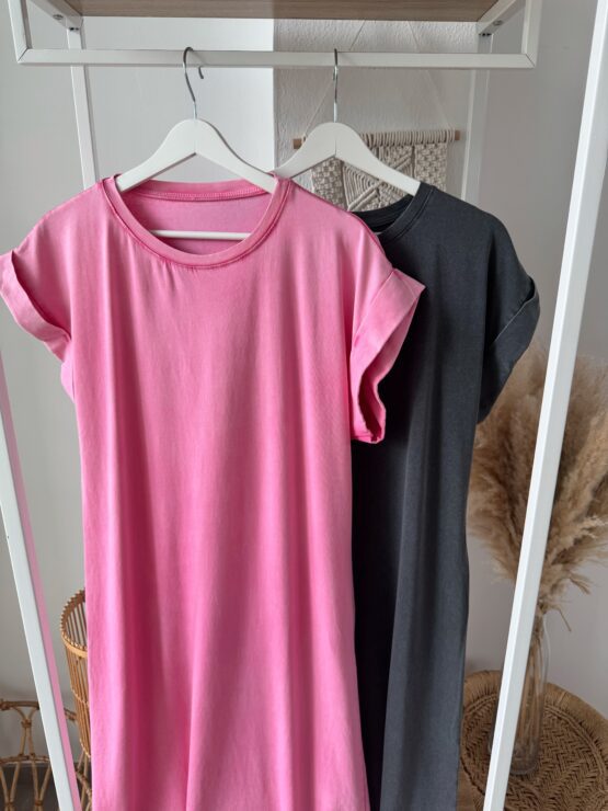 390 ✨ Locker-leicht & perfekt für jeden Tag – dein neues T-Shirtkleid in Pink oder Anthrazit ✨ – Bild 3