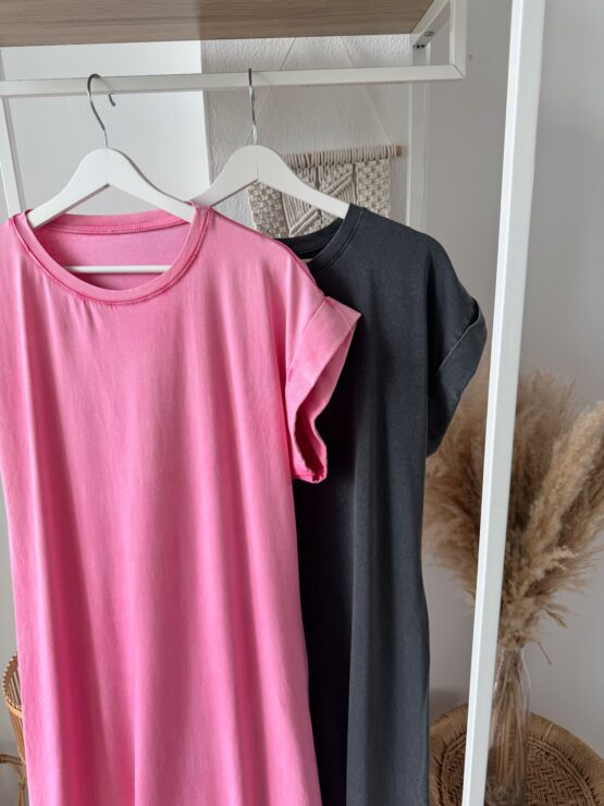 390 ✨ Locker-leicht & perfekt für jeden Tag – dein neues T-Shirtkleid in Pink oder Anthrazit ✨ – Bild 5