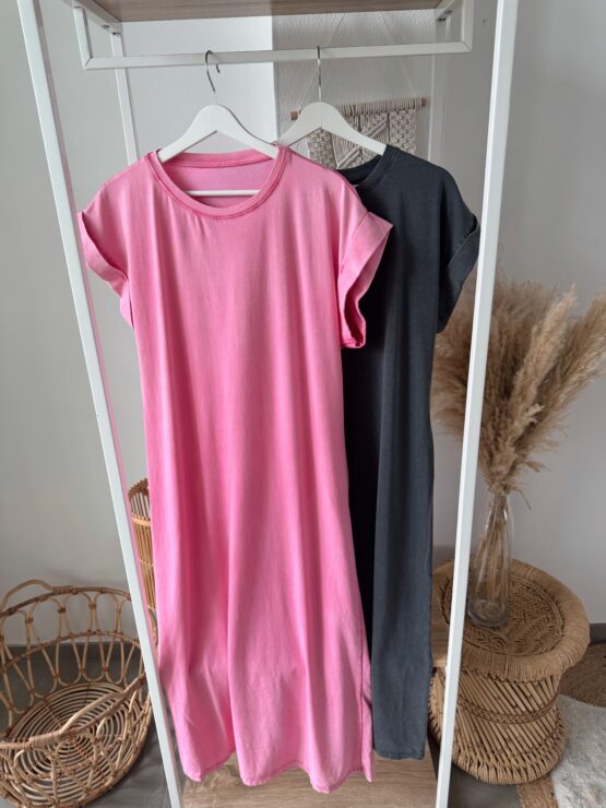 390 ✨ Locker-leicht & perfekt für jeden Tag – dein neues T-Shirtkleid in Pink oder Anthrazit ✨ – Bild 4