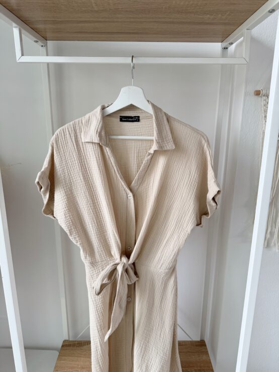 376 ✨ Musselin Hemdblusenkleid mit Bindung – casual chic & einfach bezaubernd ✨ - Image 6