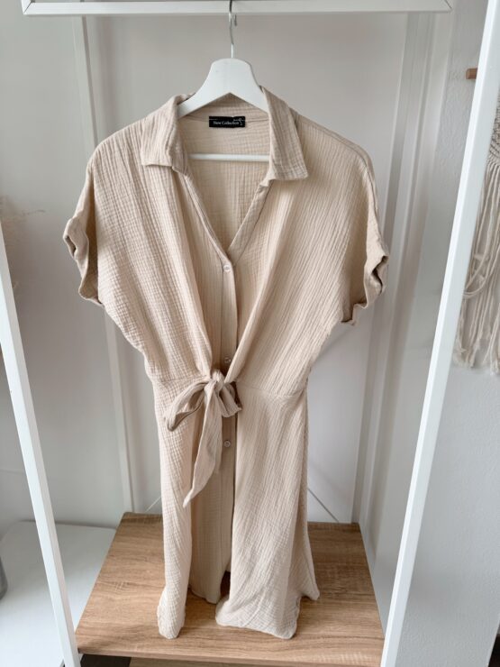 376 ✨ Musselin Hemdblusenkleid mit Bindung – casual chic & einfach bezaubernd ✨ - Image 3