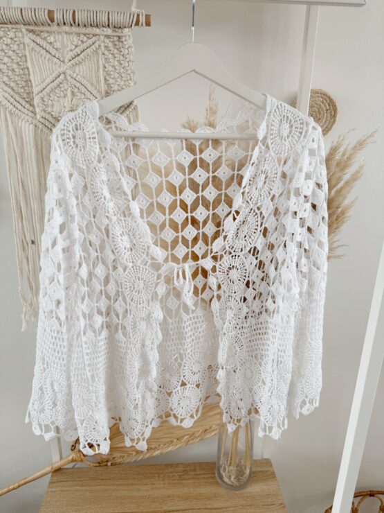 LIMITED BOHO KOLLEKTION 400 🌿 Boho Lace Cardigan – Häkel-Liebe mit Glockenärmeln🌿 – Bild 7