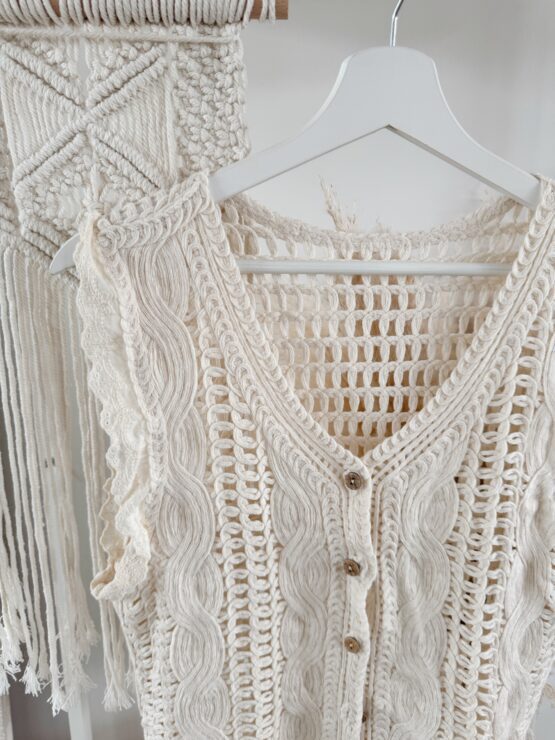 LIMITED BOHO KOLLEKTION 398 🌞 Boho Crochet Traum – Häkel-Top mit Knopfleiste 🌞 – Bild 10