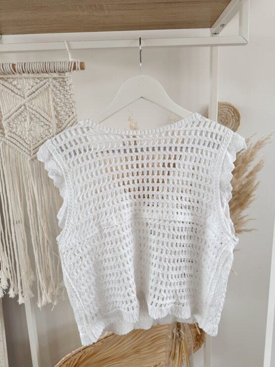 LIMITED BOHO KOLLEKTION 398 🌞 Boho Crochet Traum – Häkel-Top mit Knopfleiste 🌞 – Bild 7