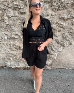 327 ✨ Zweiteiler aus Kurzarmhemd & Shorts – in Leinenoptik ✨