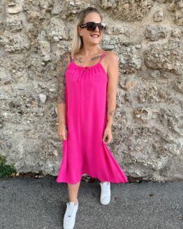 326 ✨ Luftiges Spaghettiträgerkleid mit Schleife – Maxi-Länge ✨