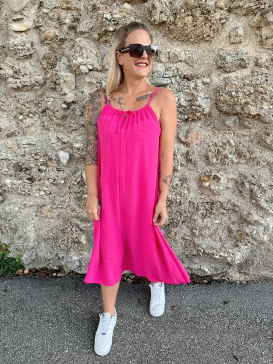 326 ✨ Luftiges Spaghettiträgerkleid mit Schleife – Maxi-Länge ✨