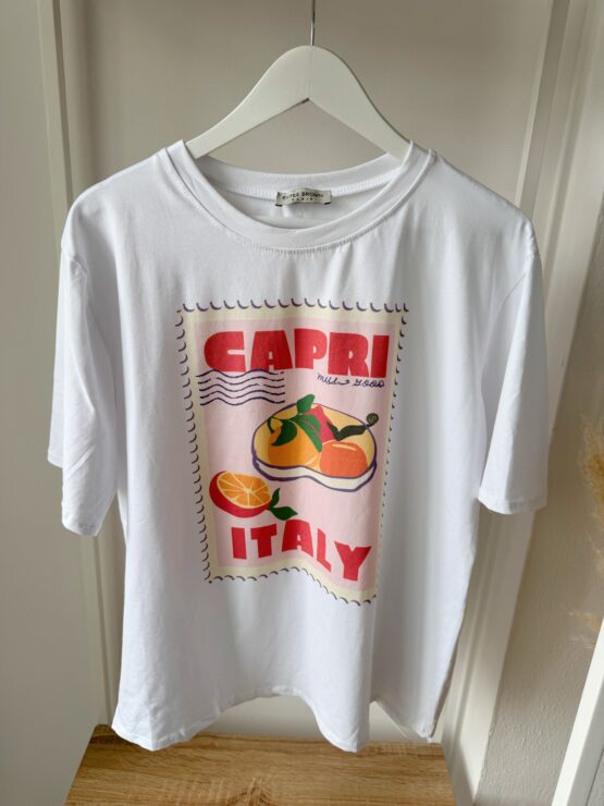 431 🍊 Capri Dream – Sommer-Shirt mit Italien-Print 🍊 in weiß und rosa – Bild 8