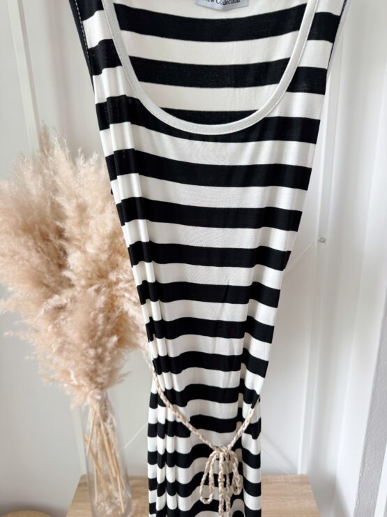 320 ✨ Gestreiftes Jersey-Kleid mit Bindegürtel ✨ - Image 2